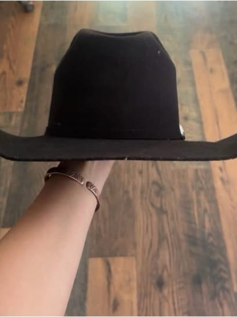 Classic Men's Wide-Brim Felt Hat - Black